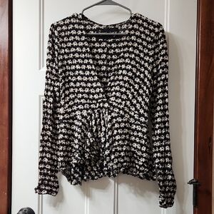 Symbology Elephant Print Blouse - S